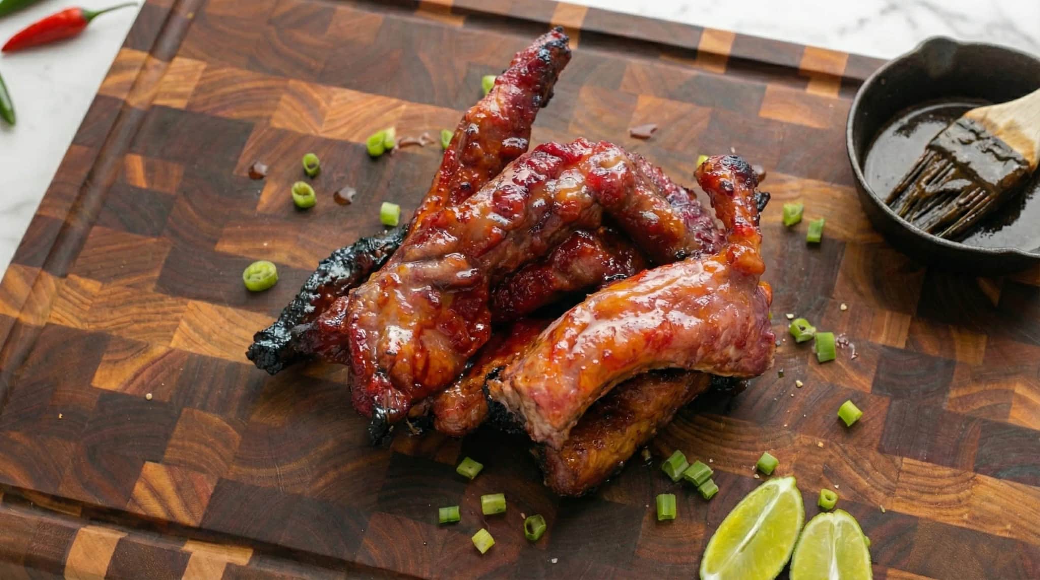 Sticky Honey-Ginger Iberico Ribfingers