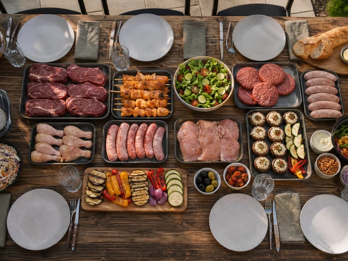 Hoeveel vlees en eten per persoon voor een BBQ?