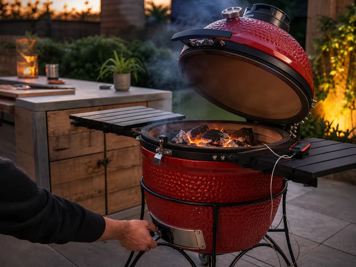 Kamado aansteken en temperatuur regelen