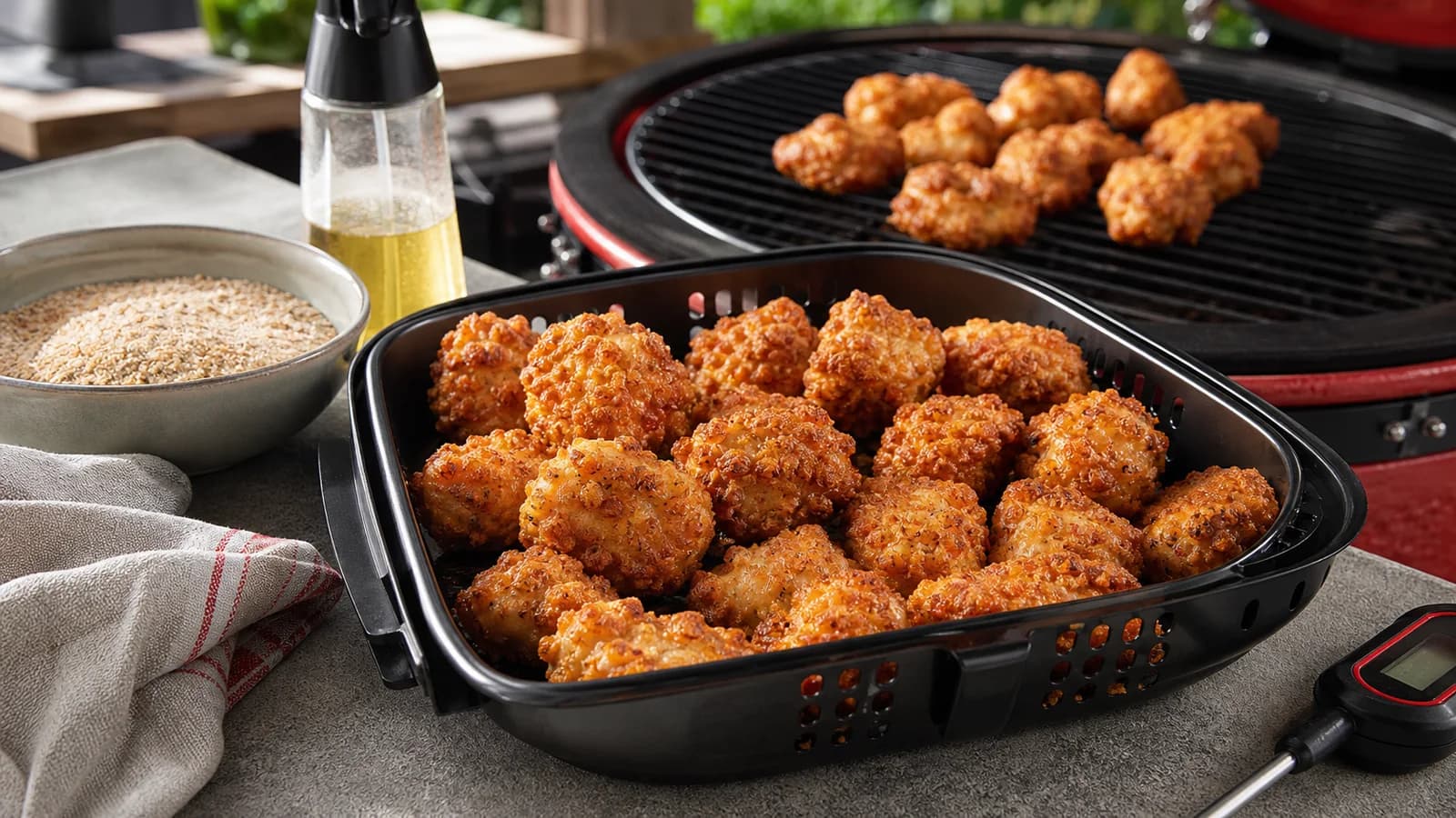 Crispy chicken without deep-frying