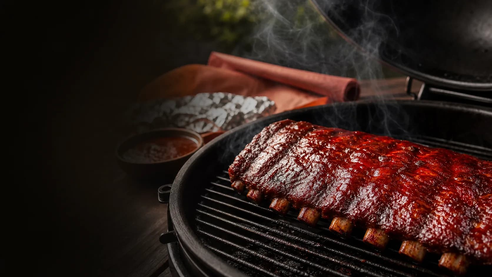 3-2-1 ribs on the BBQ with smoke, foil and glaze